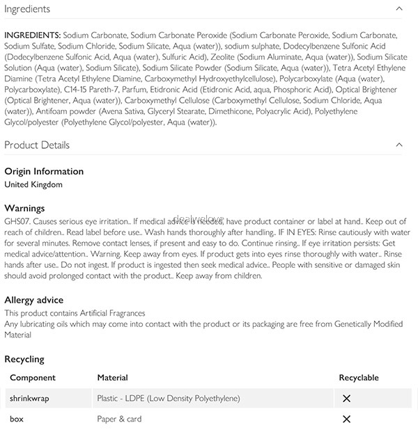 essential Waitrose Nonbiological Washing Powder 22 wash 1.43kg